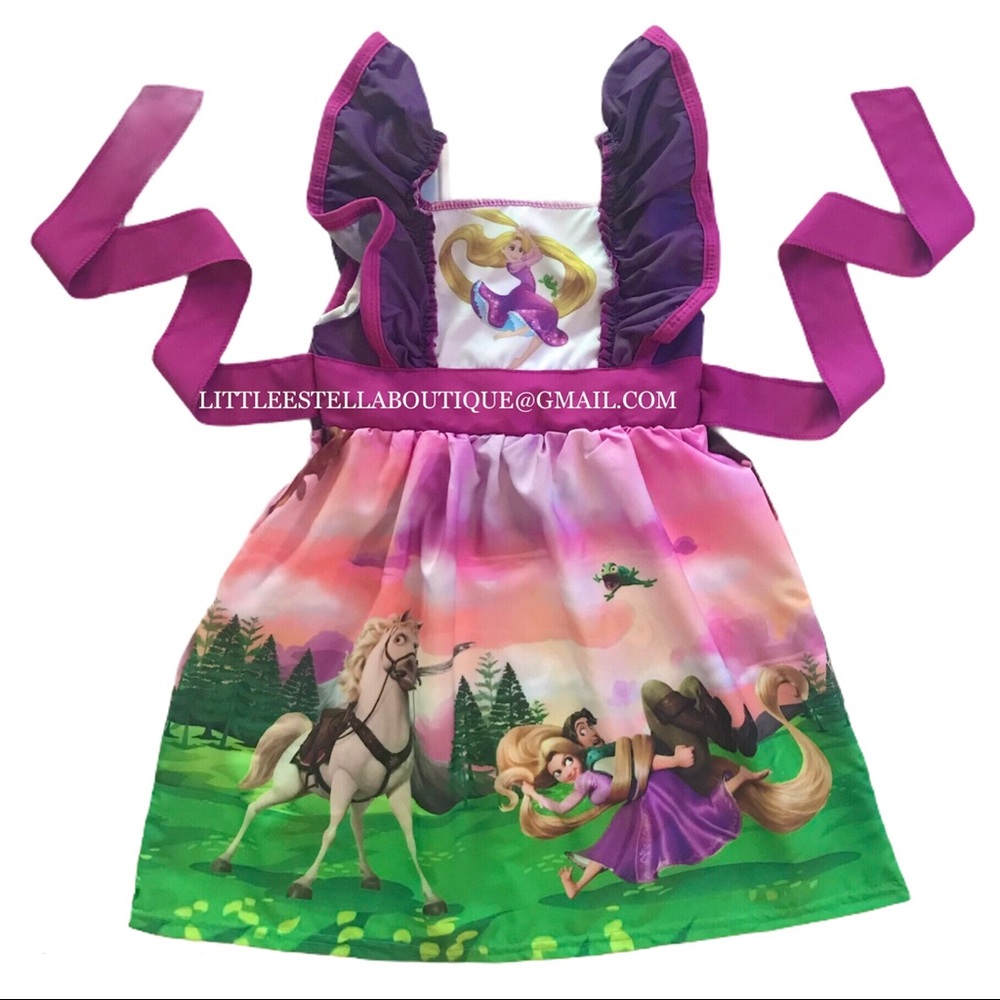 Girls Princess Rapunzel Dress